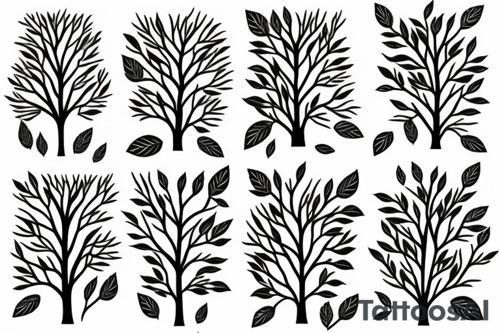 filled in tree branch pattern tattoo idea