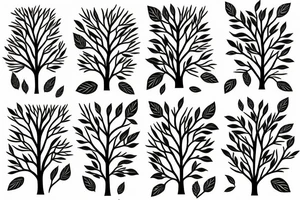 filled in tree branch pattern tattoo idea