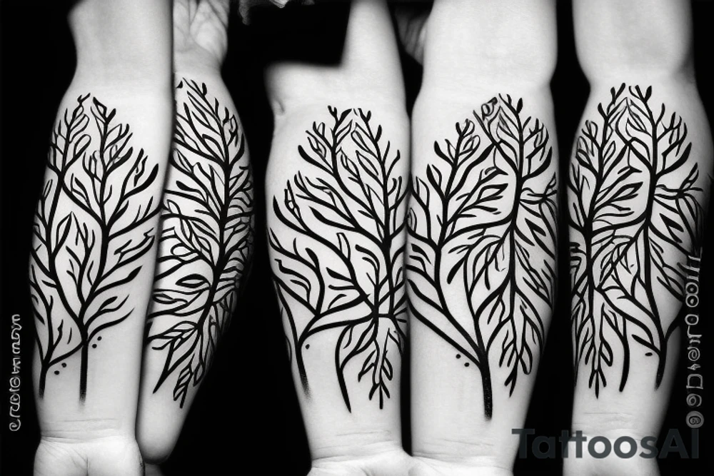 filled in tree branch pattern tattoo idea