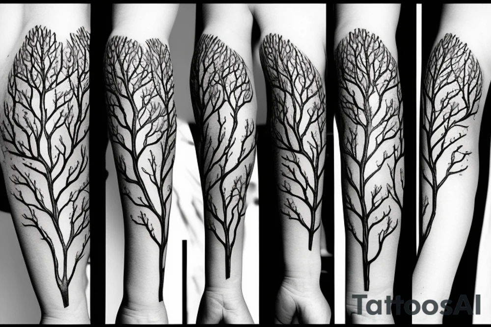 filled in tree branch pattern tattoo idea