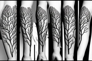 filled in tree branch pattern tattoo idea