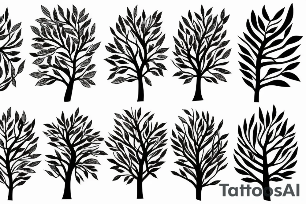filled in tree branch pattern tattoo idea