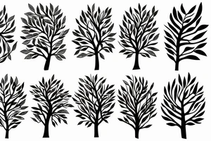 filled in tree branch pattern tattoo idea