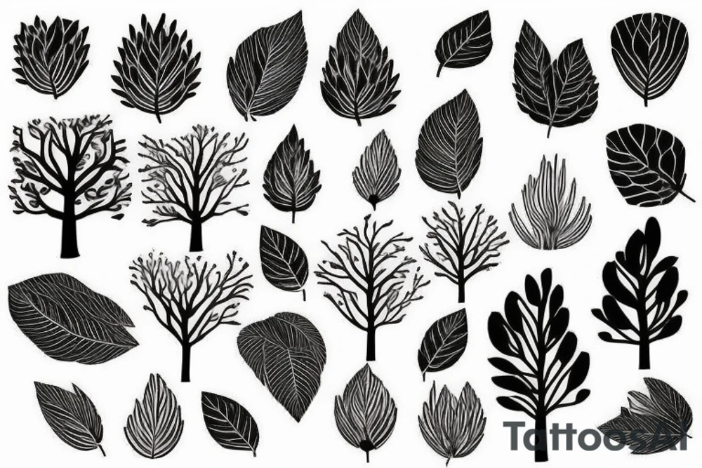 filled in tree branch pattern tattoo idea