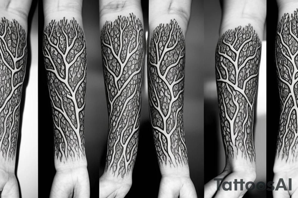 filled in tree branch pattern tattoo idea