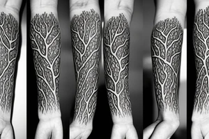 filled in tree branch pattern tattoo idea