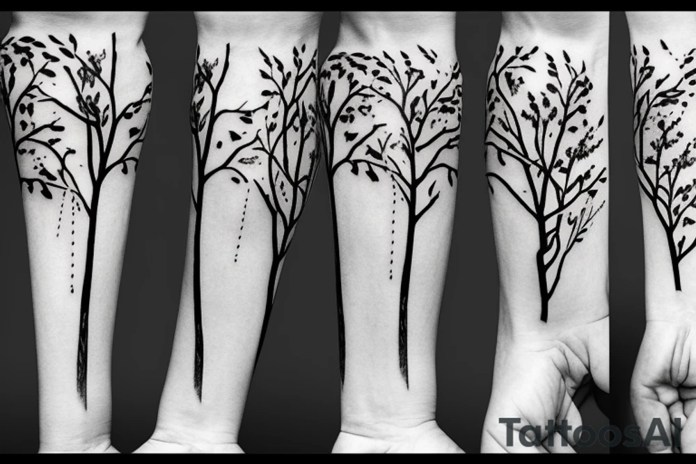 filled in tree branch pattern tattoo idea