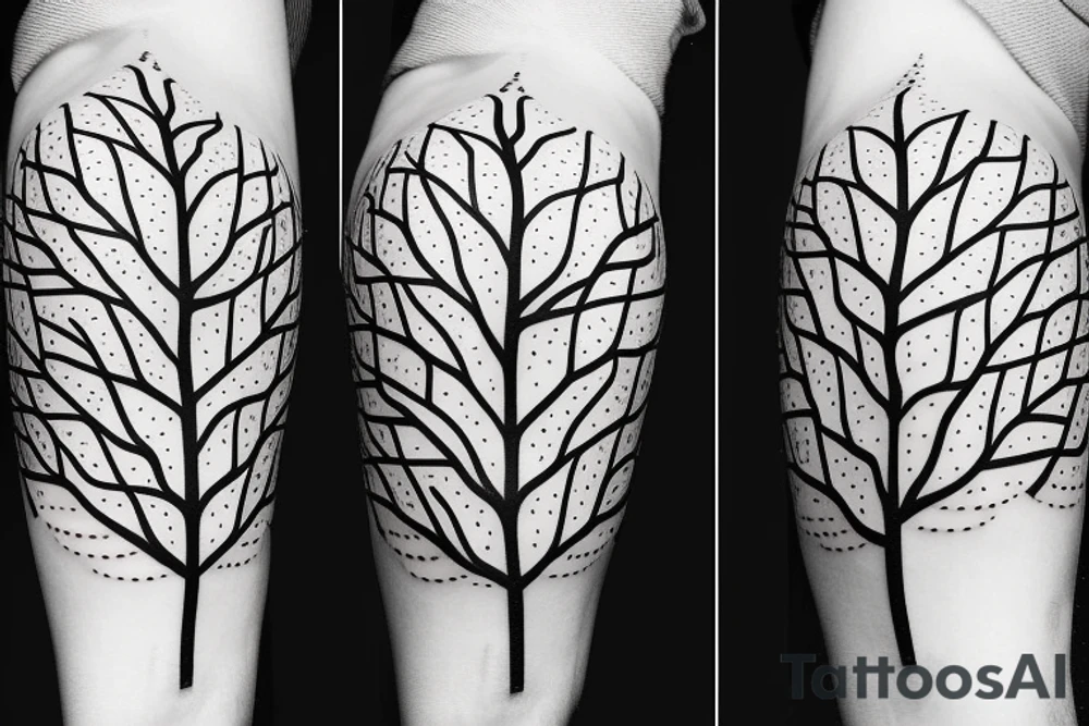 filled in tree branch pattern tattoo idea