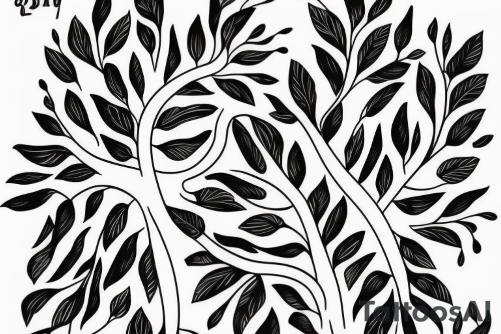 filled in tree branch pattern tattoo idea