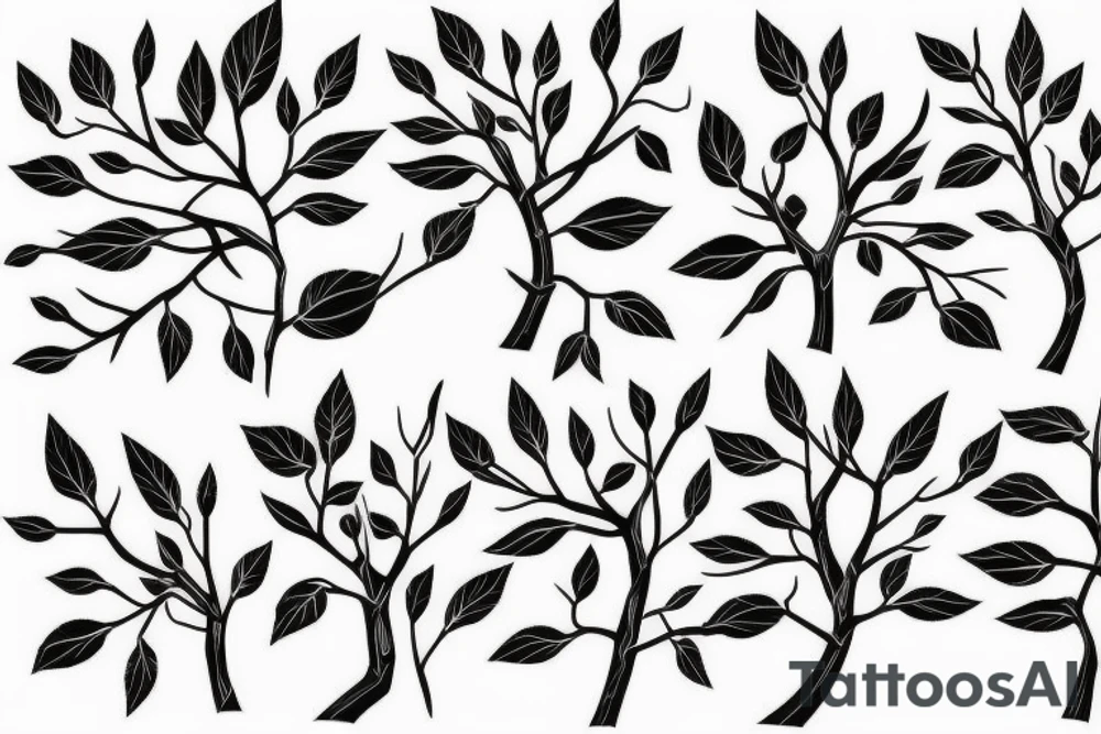 filled in tree branch pattern tattoo idea
