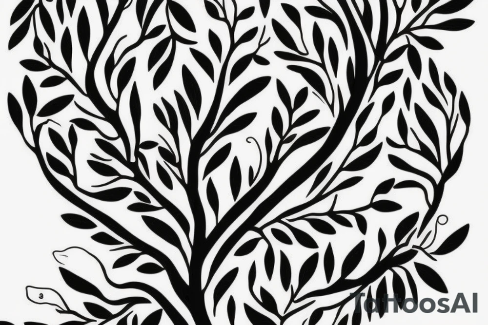 filled in tree branch pattern tattoo idea