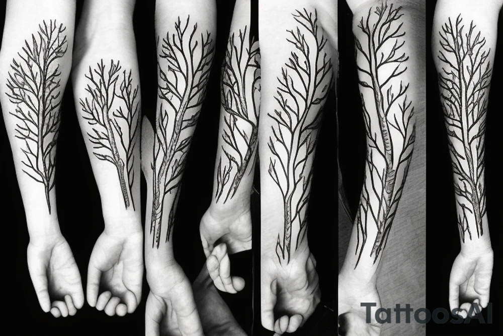 filled in tree branch pattern tattoo idea
