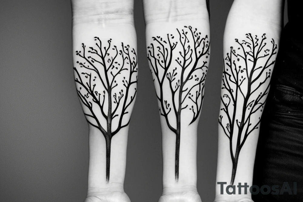 filled in tree branch pattern tattoo idea