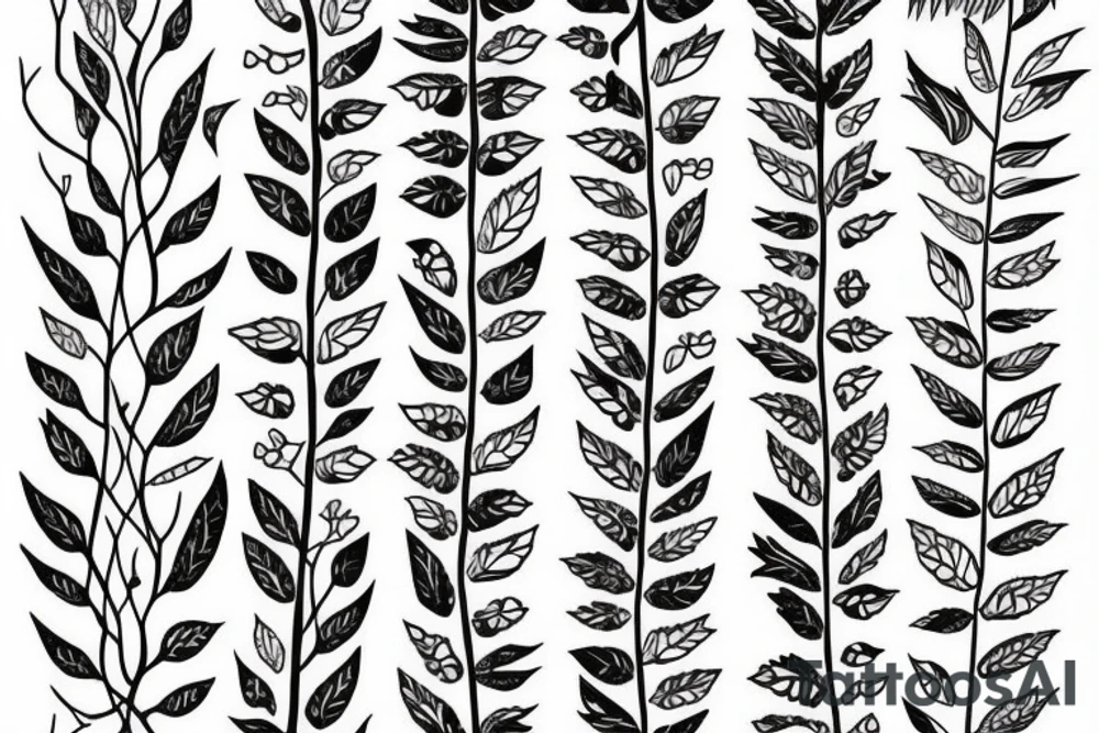 filled in tree branch pattern tattoo idea