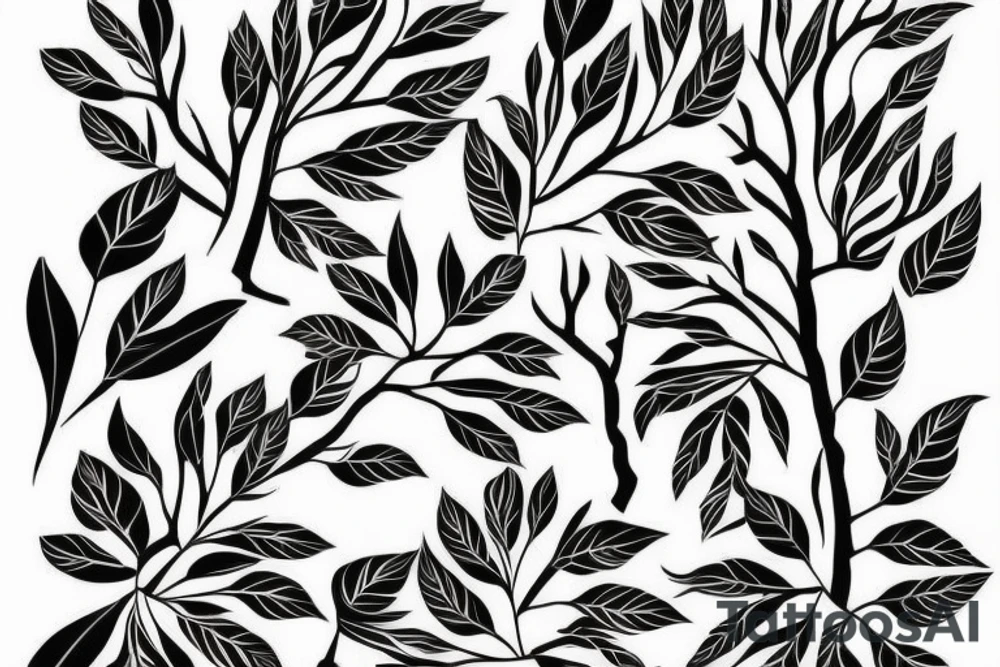 filled in tree branch pattern tattoo idea