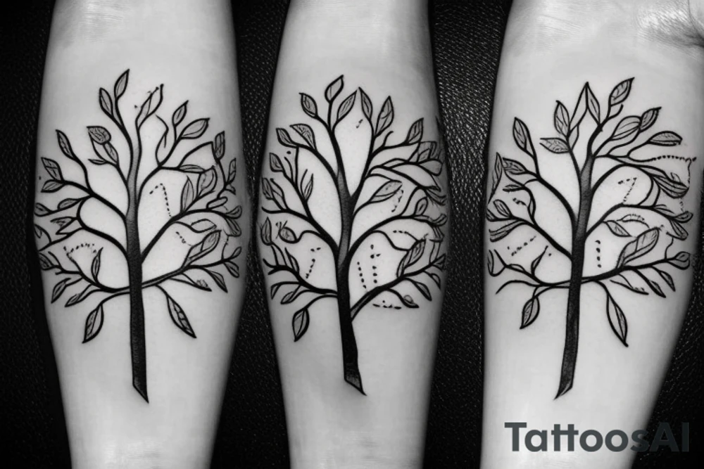 filled in tree branch pattern tattoo idea