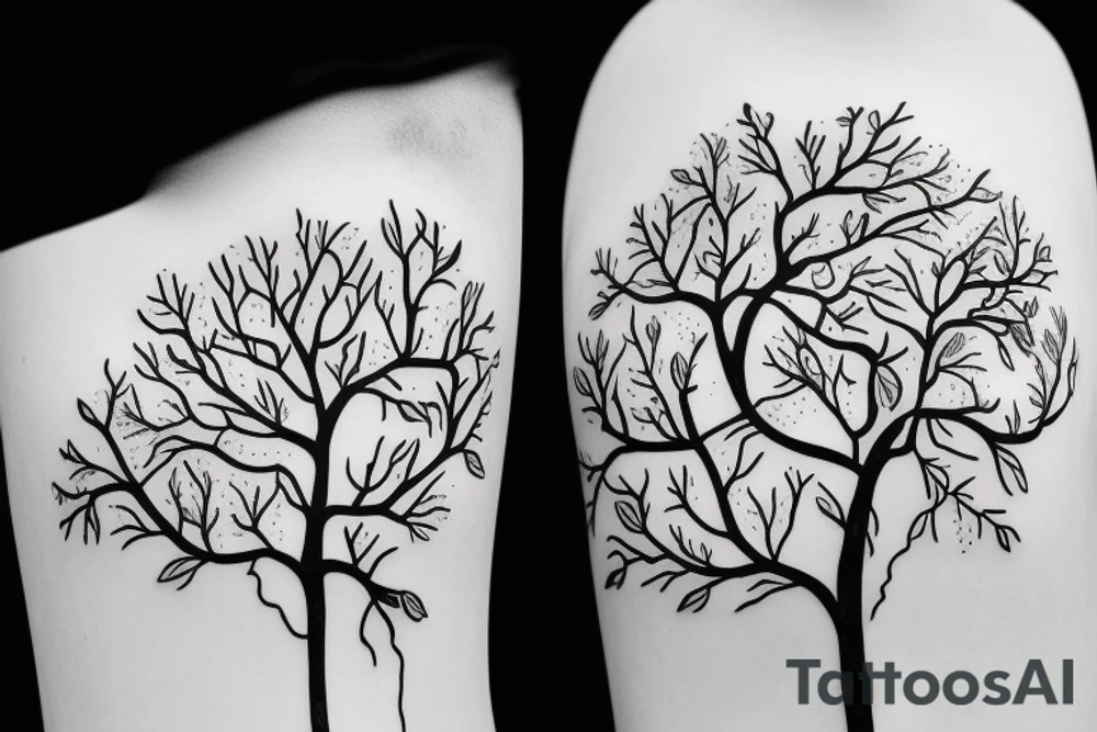 filled in tree branch pattern tattoo idea