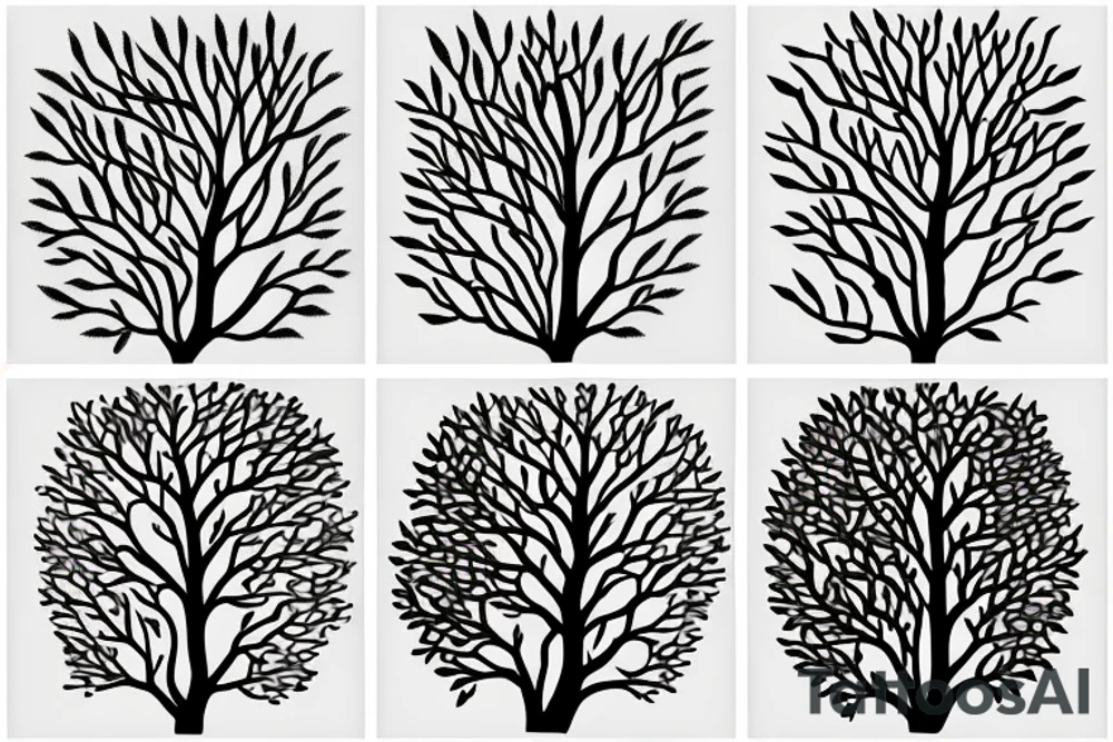 filled in tree branch pattern tattoo idea
