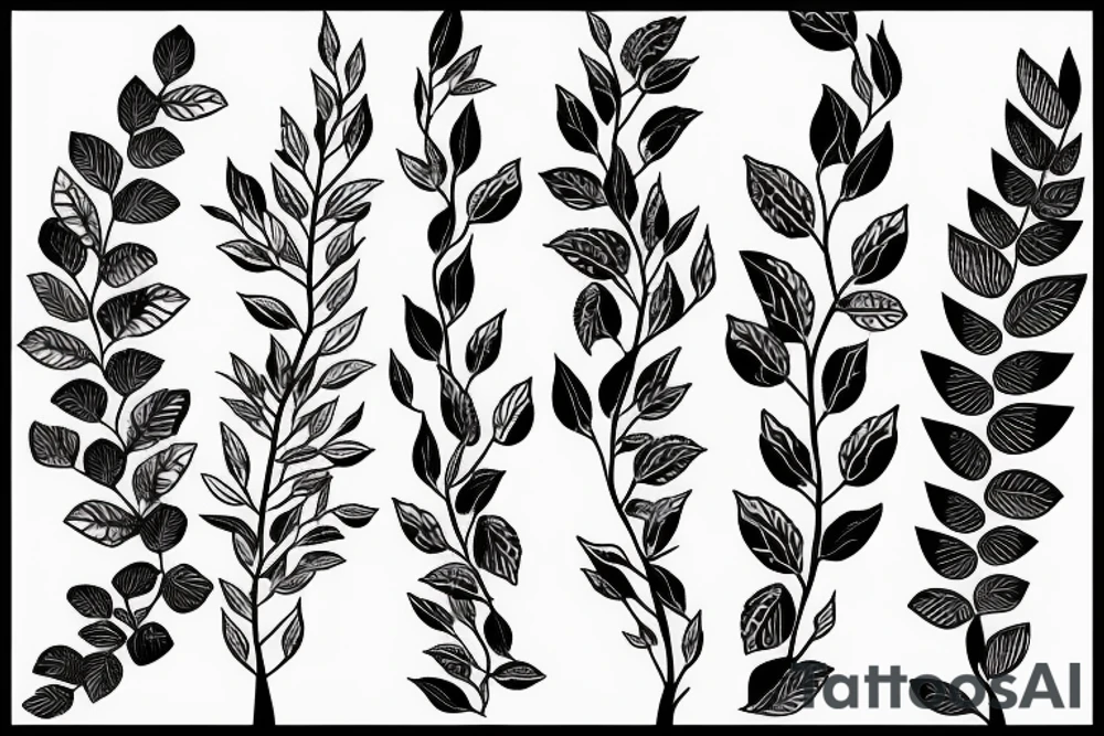 filled in tree branch pattern tattoo idea