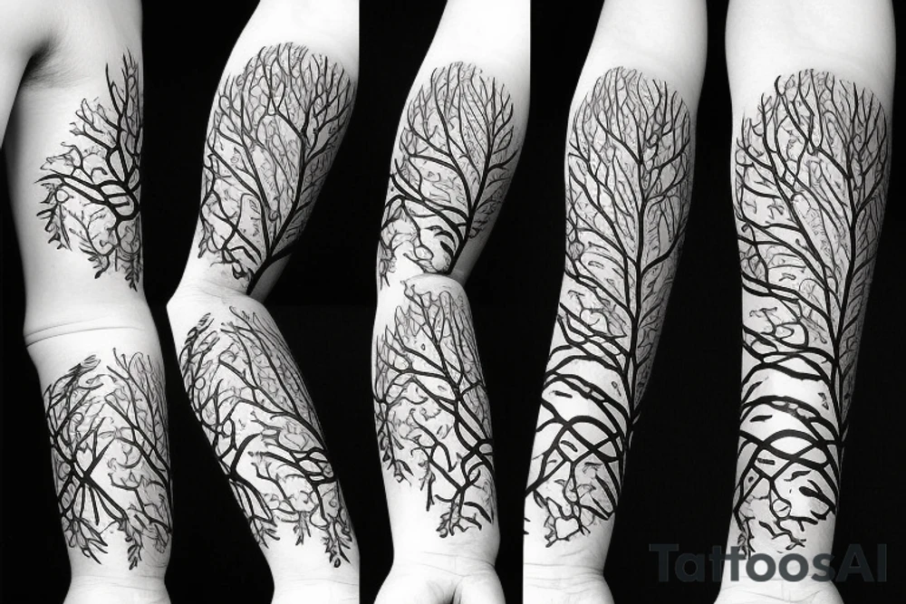 filled in tree branch pattern tattoo idea