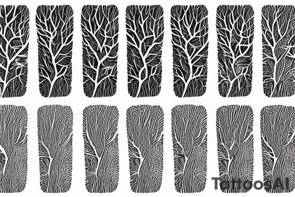 filled in tree branch pattern tattoo idea