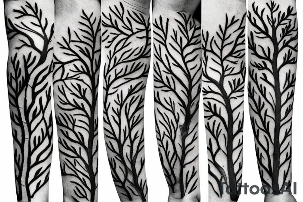 filled in tree branch pattern tattoo idea