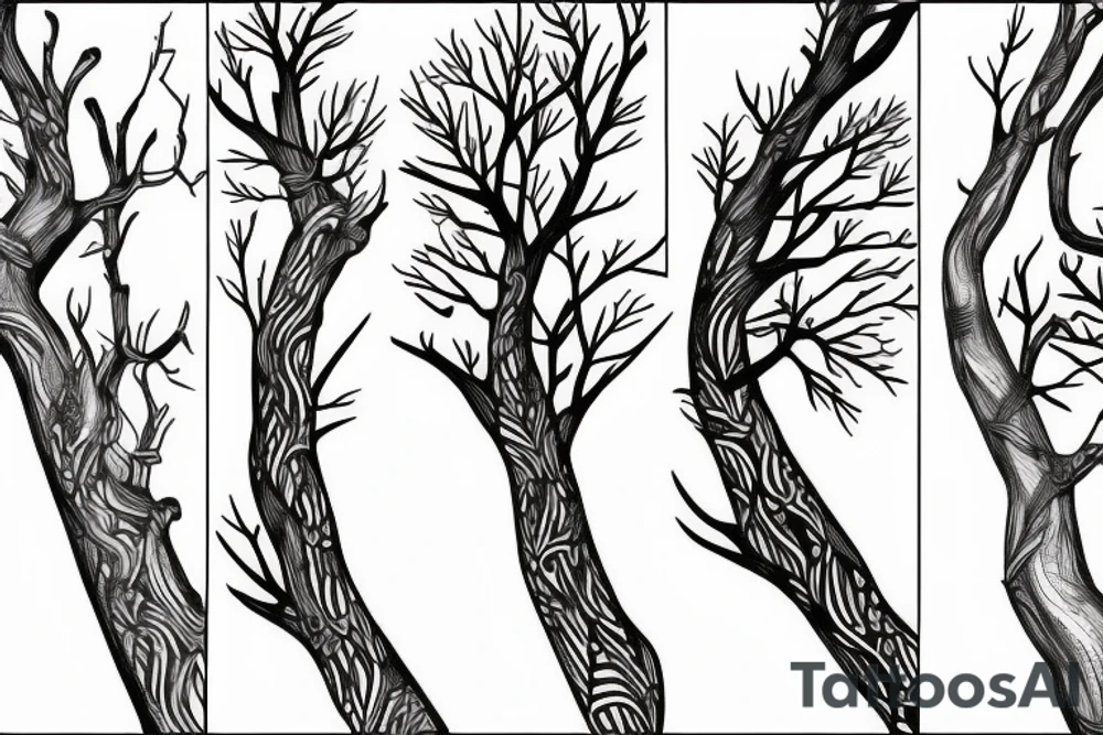 filled in tree branch pattern tattoo idea