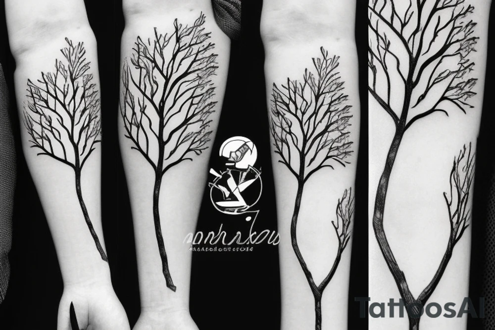 filled in tree branch pattern tattoo idea