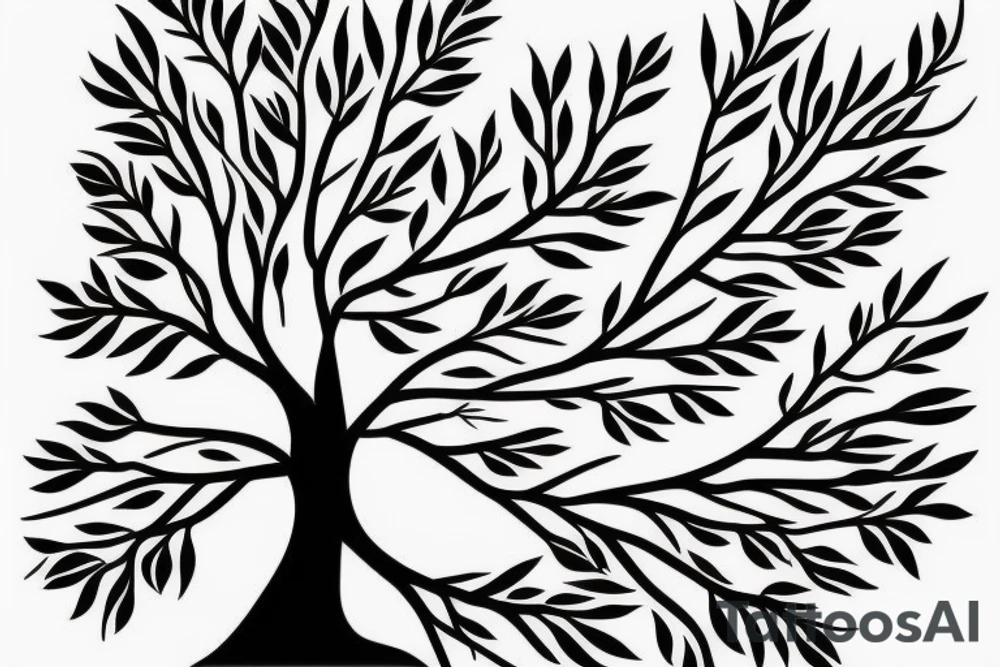 filled in tree branch pattern tattoo idea