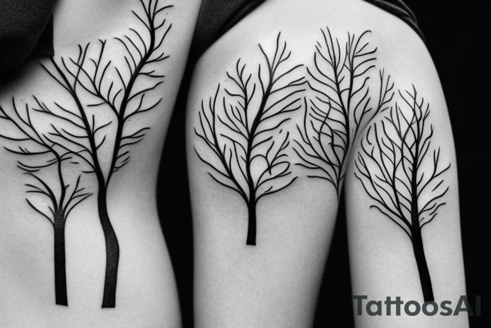 filled in tree branch pattern tattoo idea