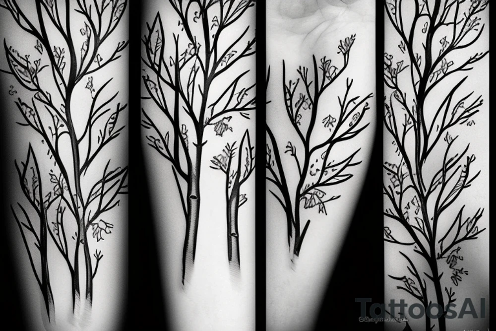 filled in tree branch pattern tattoo idea