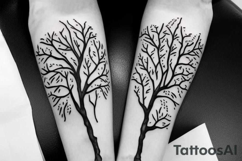 filled in tree branch pattern tattoo idea
