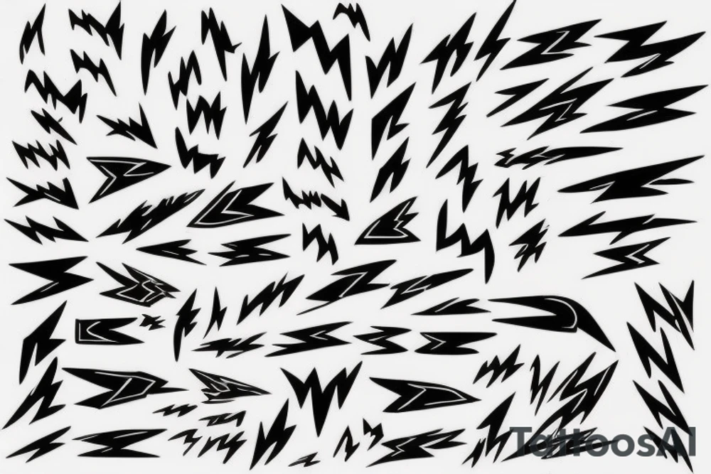 filled in lightning bolt pattern tattoo idea