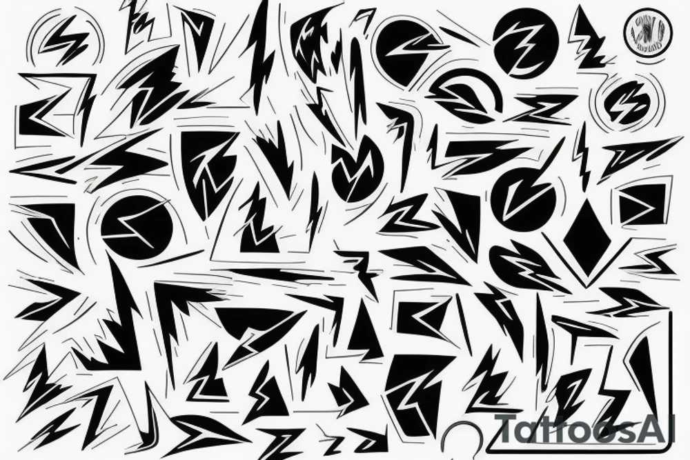 filled in lightning bolt pattern tattoo idea