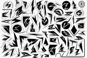 filled in lightning bolt pattern tattoo idea