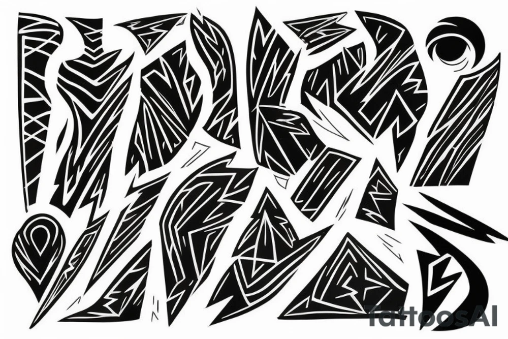 filled in lightning bolt pattern tattoo idea