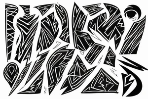 filled in lightning bolt pattern tattoo idea