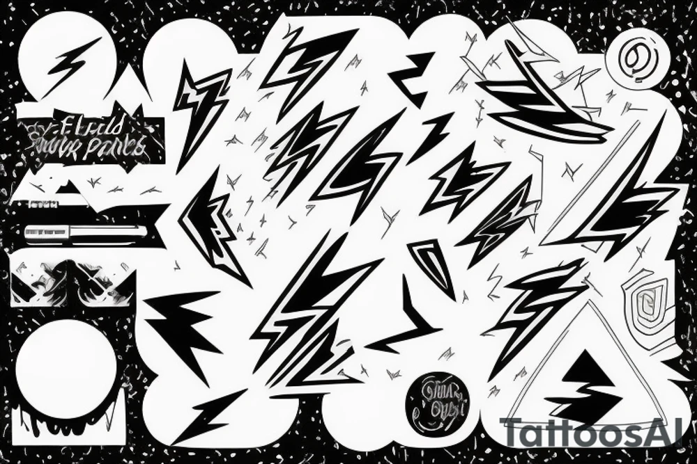 filled in lightning bolt pattern tattoo idea