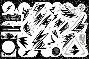 filled in lightning bolt pattern tattoo idea
