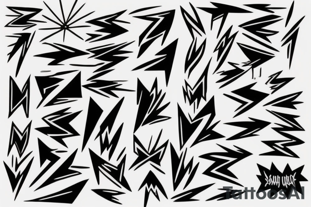 filled in lightning bolt pattern tattoo idea