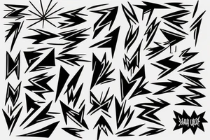 filled in lightning bolt pattern tattoo idea