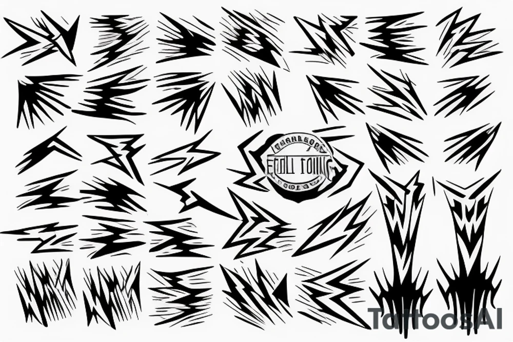 lightning bolt pattern tattoo idea