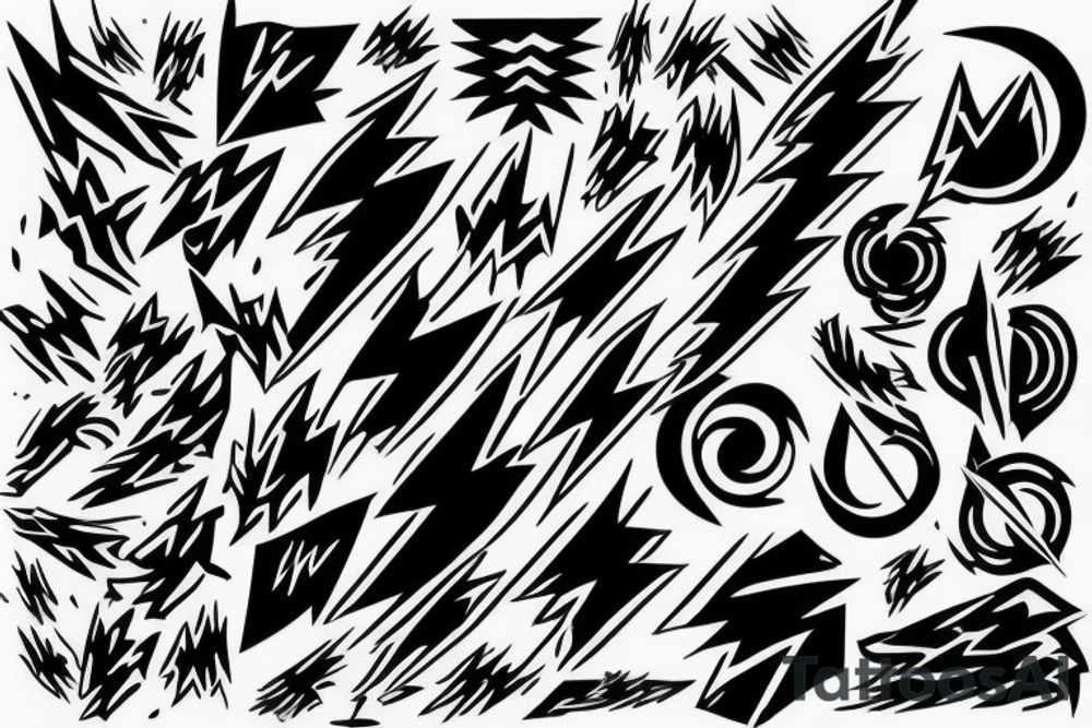 lightning bolt pattern tattoo idea