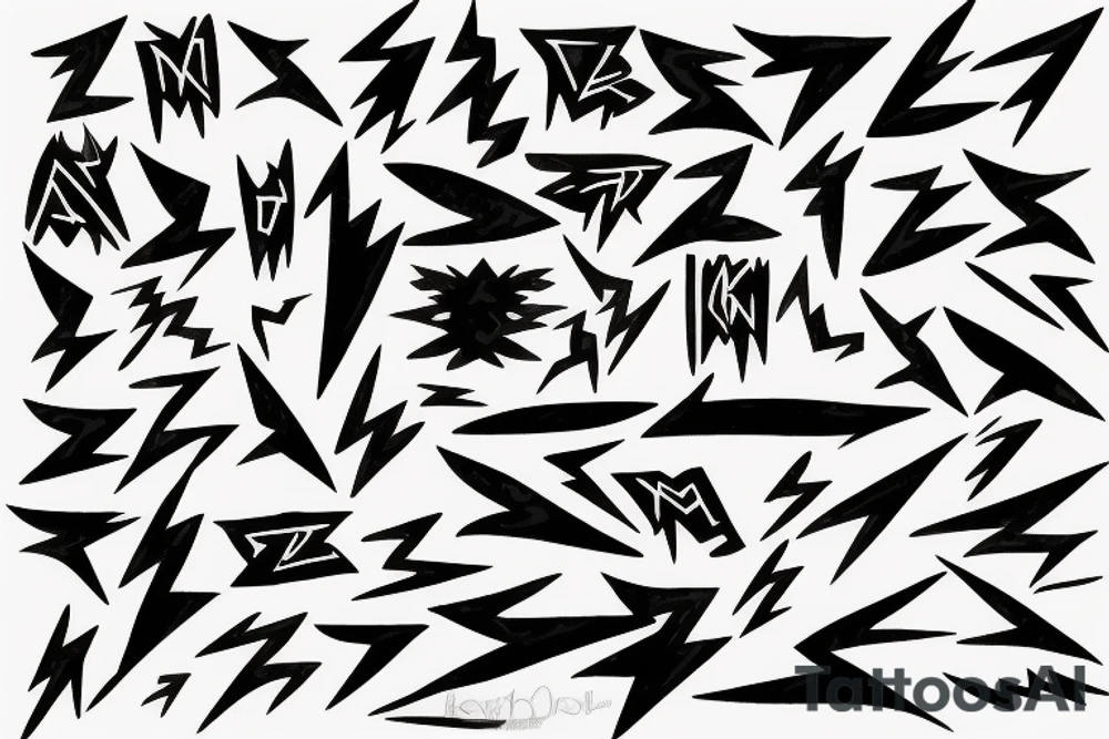 lightning bolt pattern tattoo idea