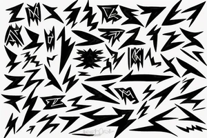 lightning bolt pattern tattoo idea