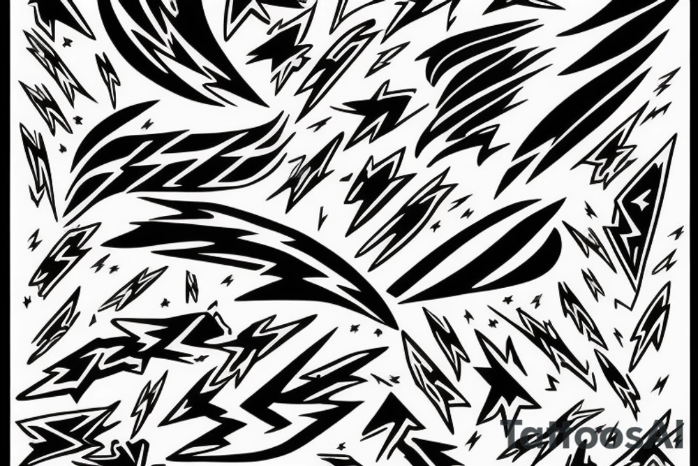 lightning bolt pattern tattoo idea