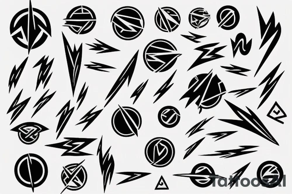 lightning bolt pattern tattoo idea