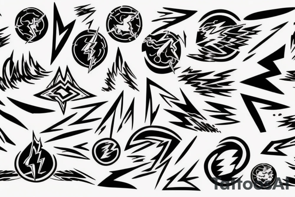 lightning bolt pattern tattoo idea