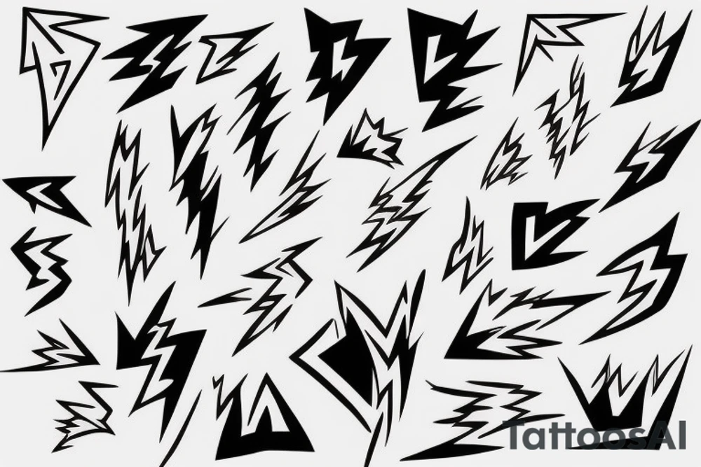 lightning bolt pattern tattoo idea