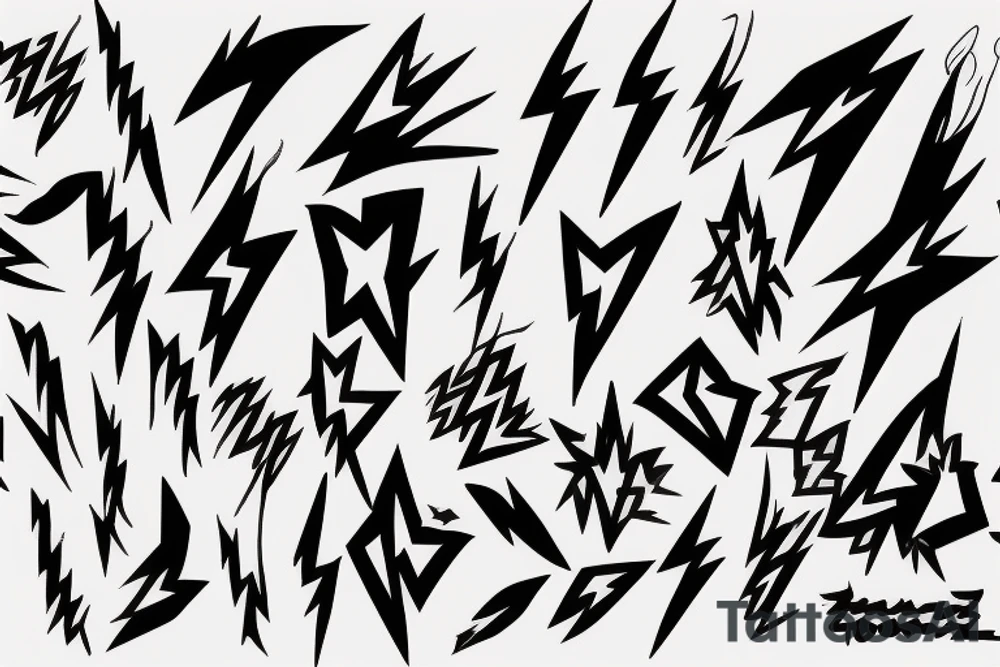 lightning bolt pattern tattoo idea